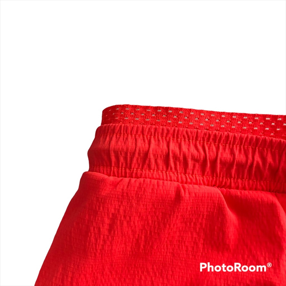 Athleta 2 in 1 Shortie Shorts Neon Orange 4 - Picture 4 of 5